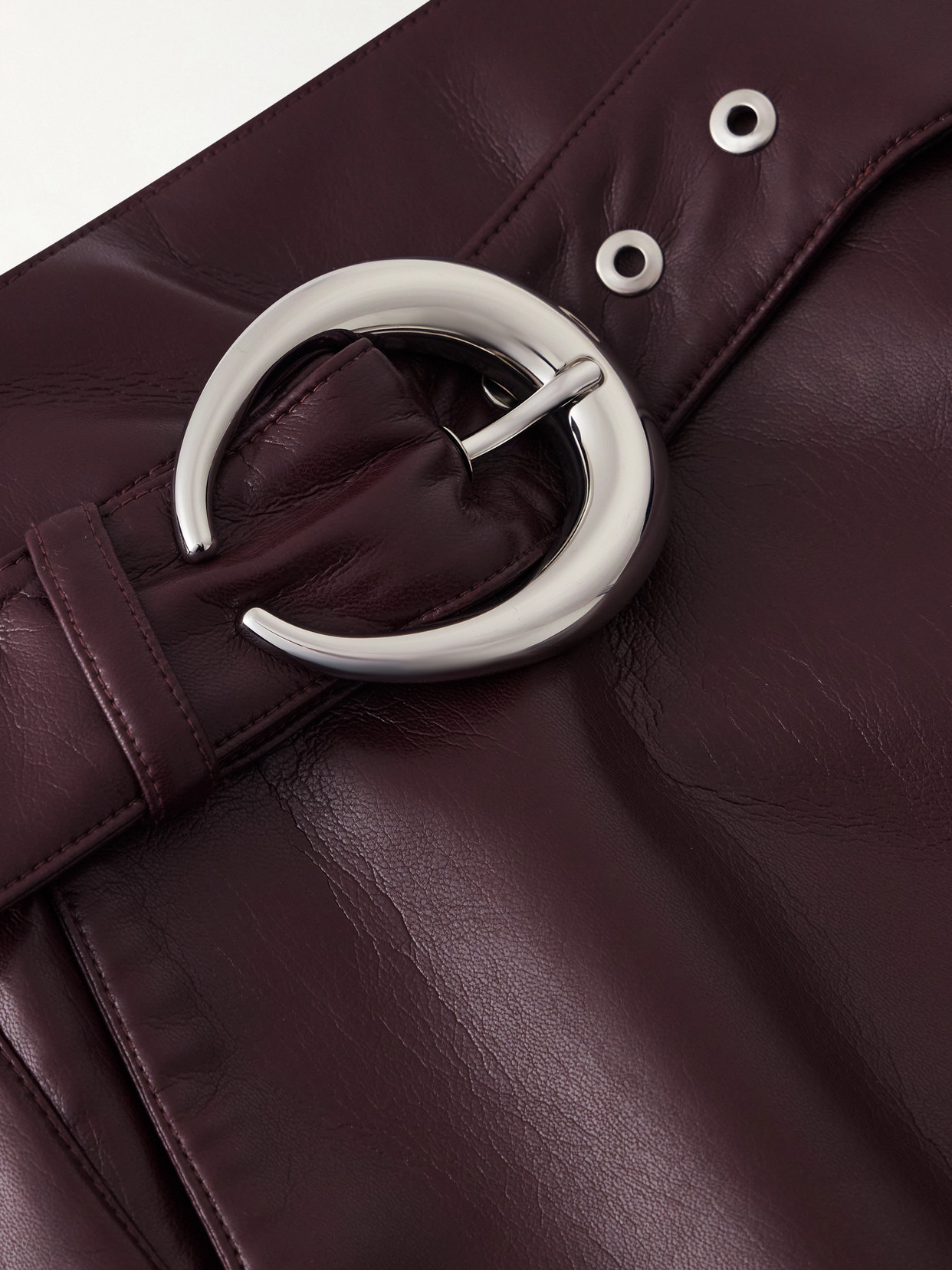 Rabanne Belted Layered Midi Skirt In Brown