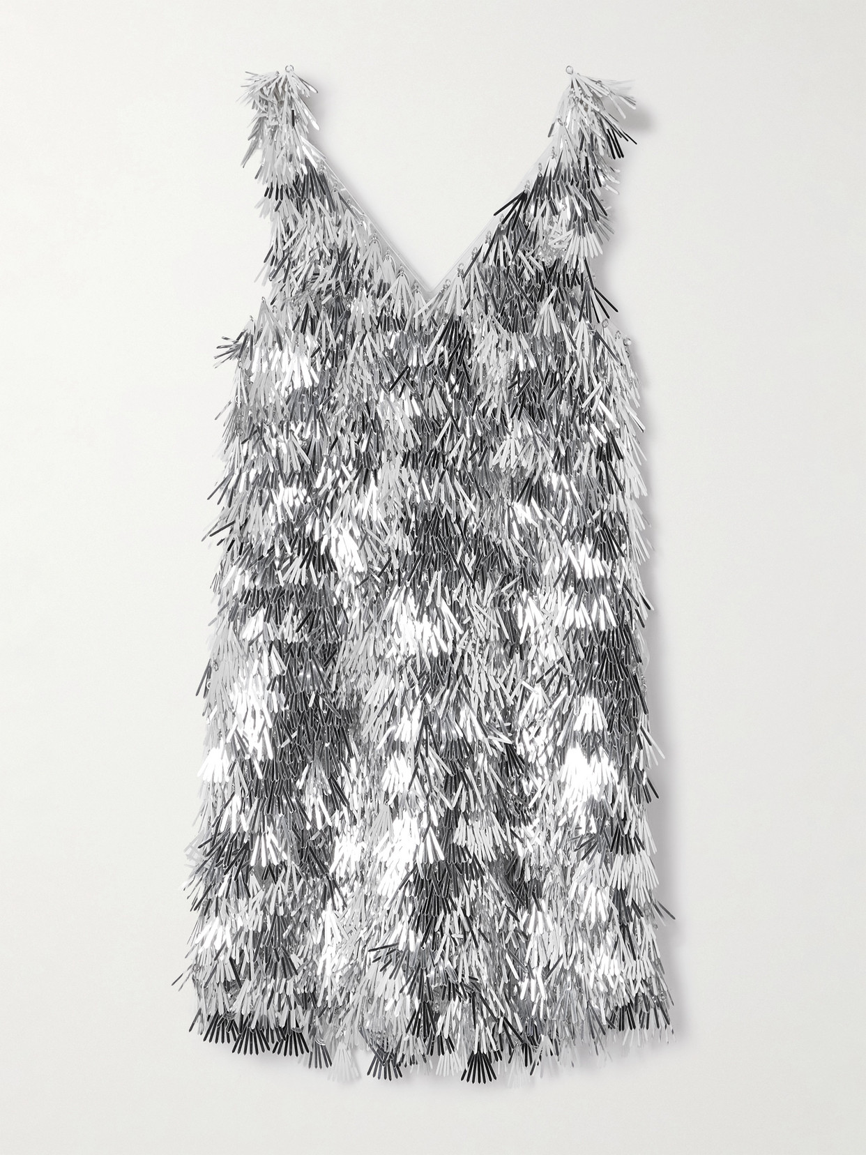 Rabanne Fringed Chainmail Mini Dress In Multi