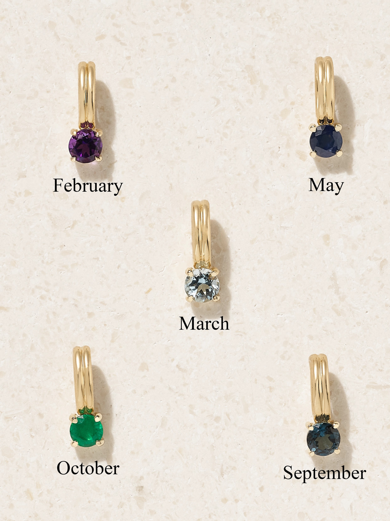 Stone And Strand Beekman Birthstone 14-karat Gold Multi-stone Necklace