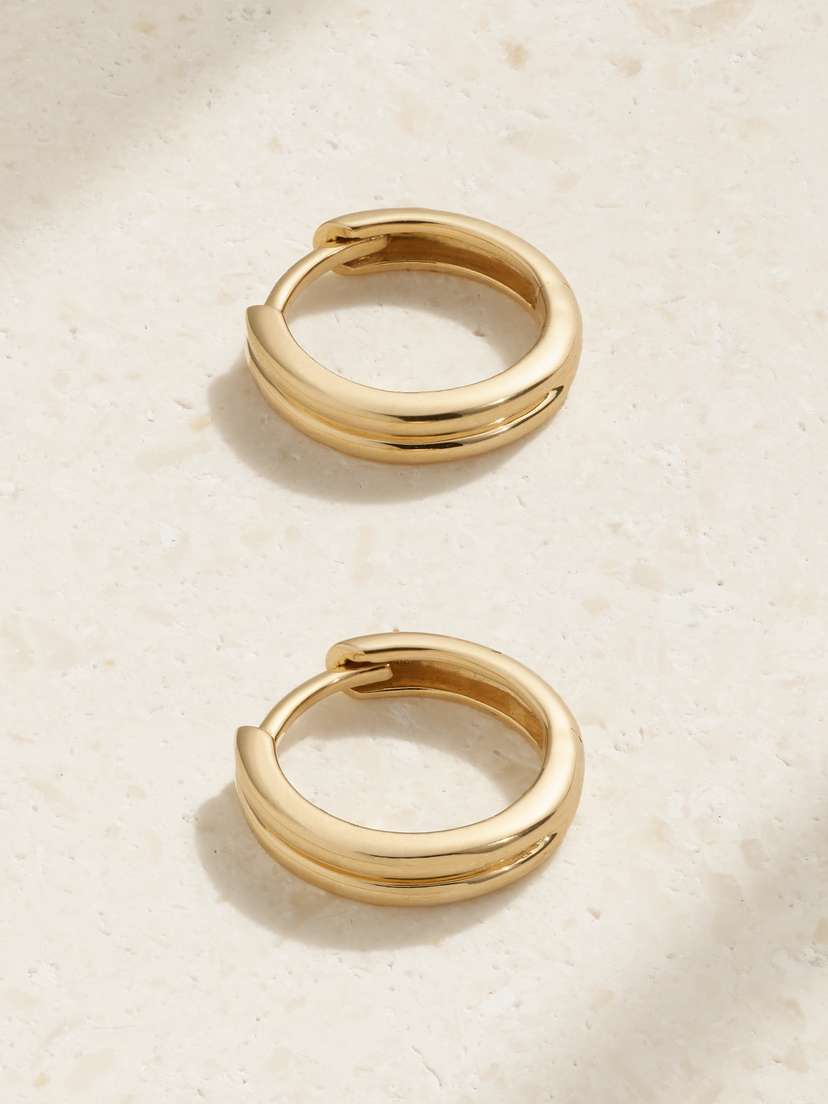 STONE AND STRAND Essential 14-karat Gold Hoop Earrings