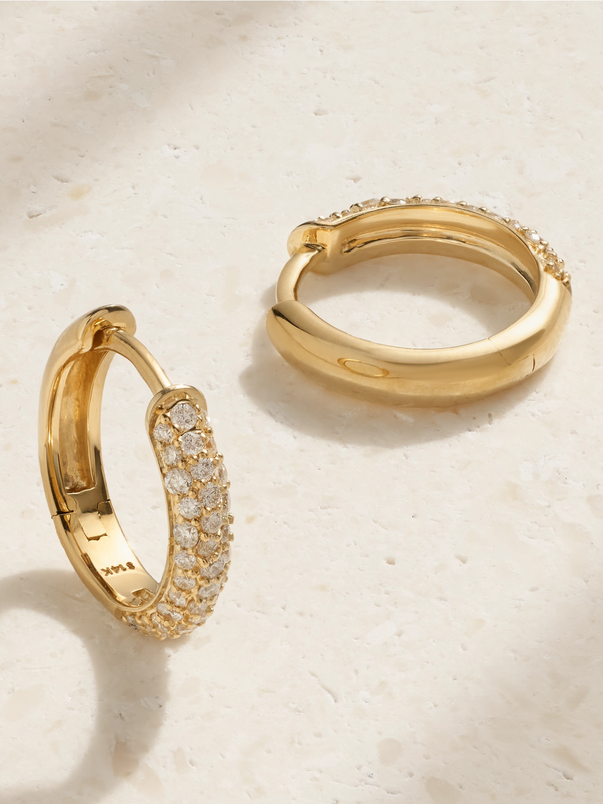 Stone And Strand Essential 14-karat Gold Diamond Hoop Earrings In Gold