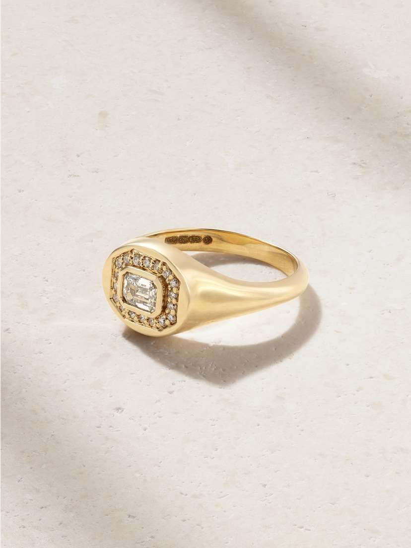 STONE AND STRAND The Essential Splurge 14-karat Gold Diamond Pinky Ring