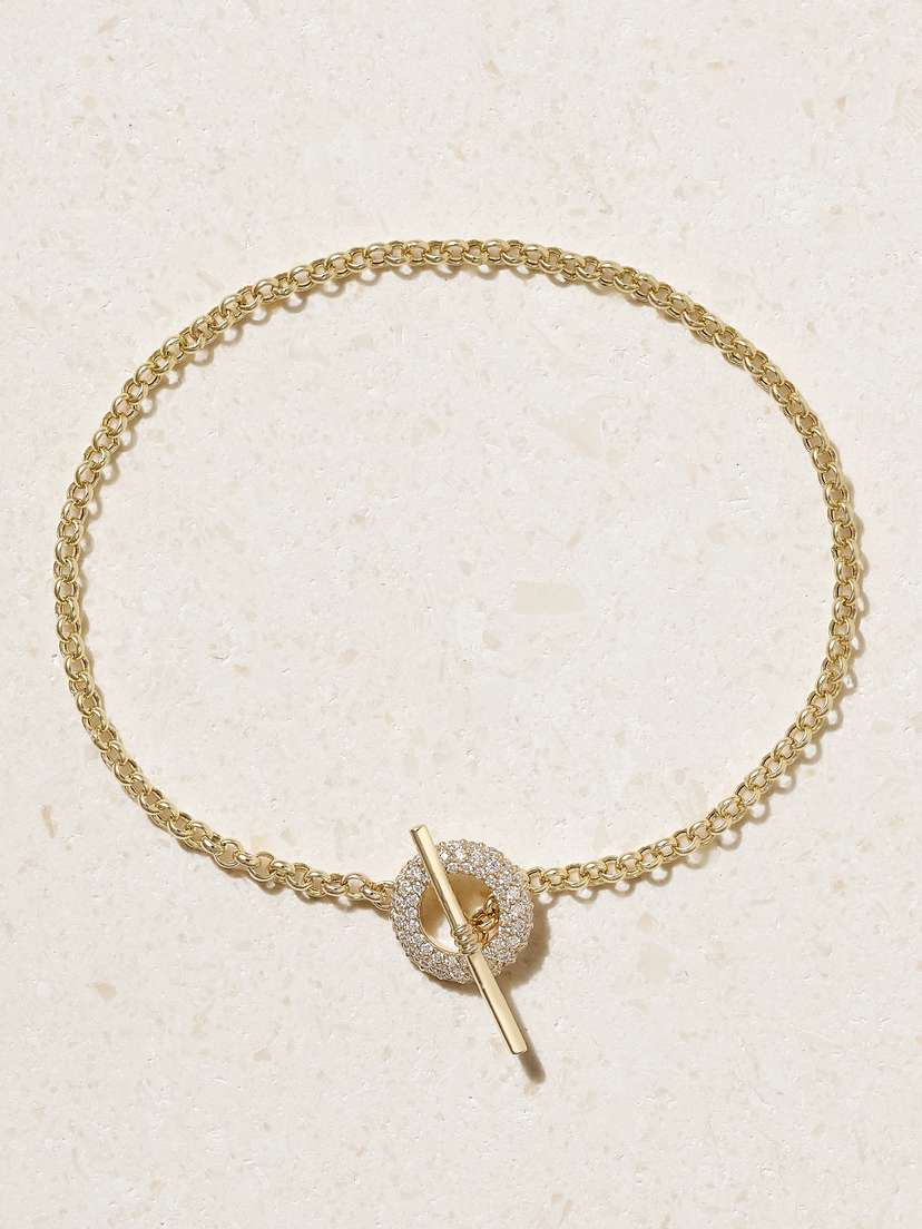 STONE AND STRAND Opulent 14-karat Gold Diamond Bracelet
