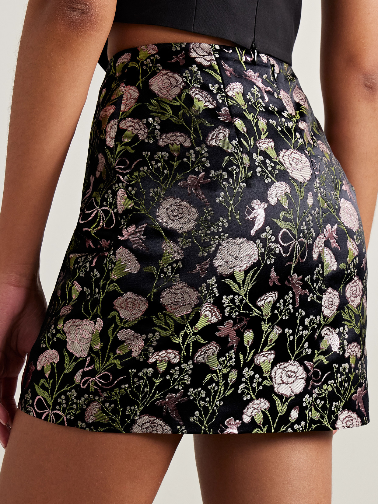 Wiederhoeft Brocade Mini Skirt In Black