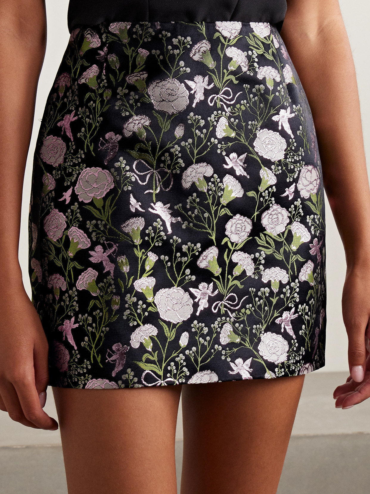 Wiederhoeft Brocade Mini Skirt In Black