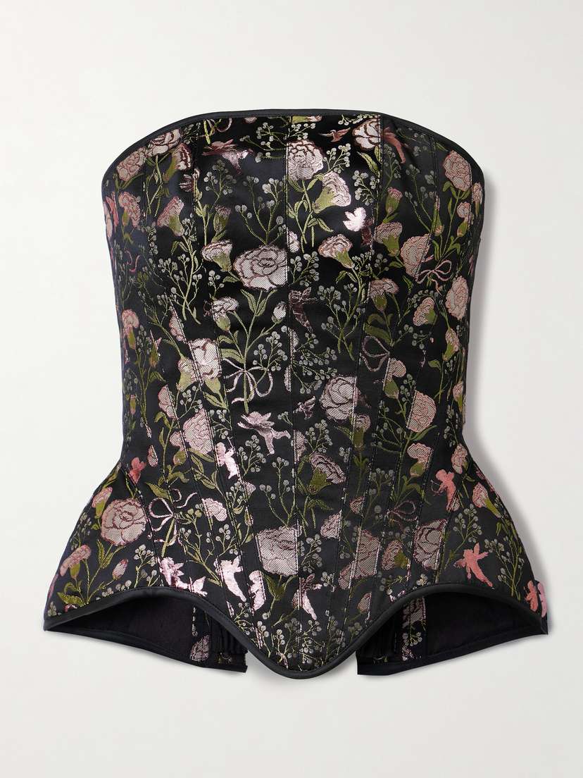 Wiederhoeft Julie Strapless Brocade Bustier Top