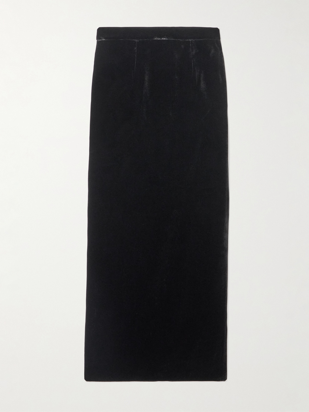 The New Arrivals Ilkyaz Ozel Raja Velvet Midi Skirt In Black