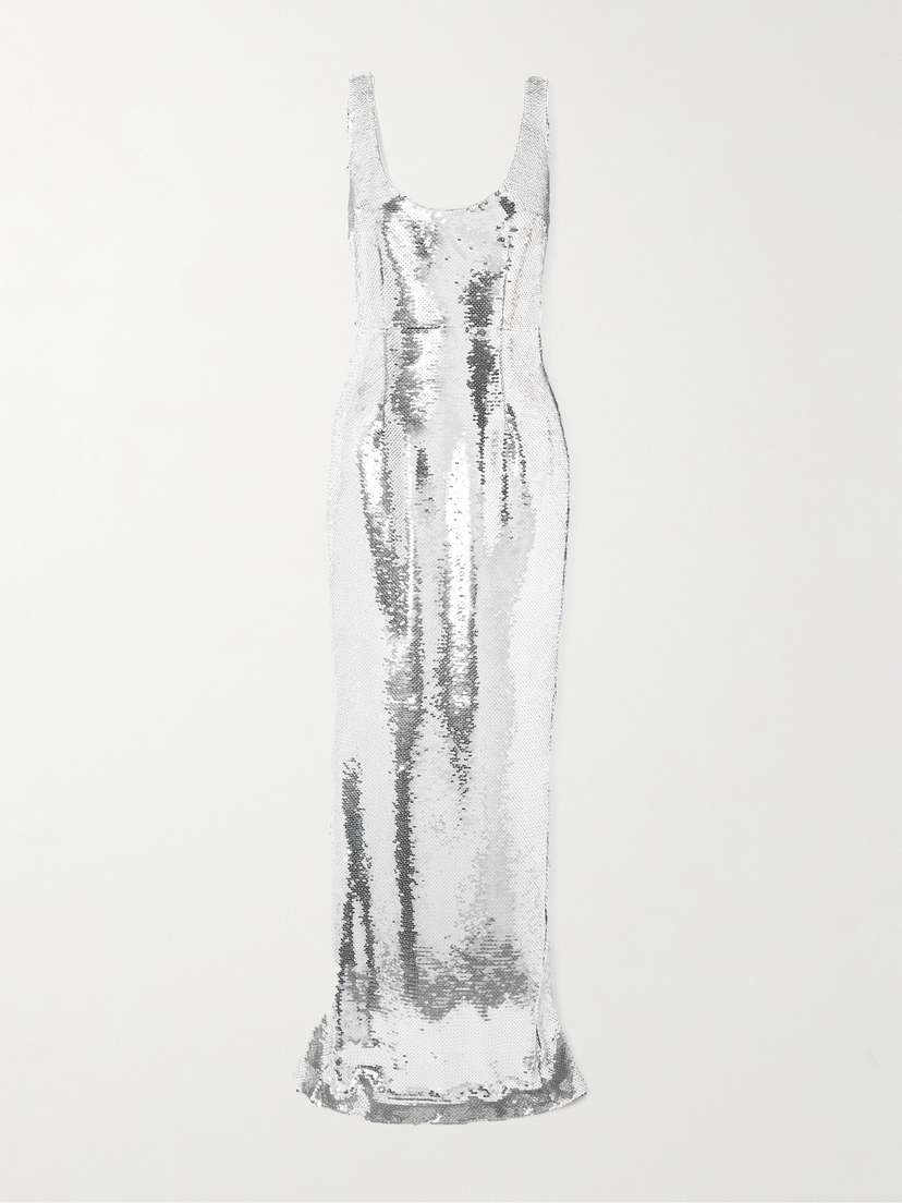 The New Arrivals Ilkyaz Ozel Manu In Infini Sequined Satin Gown