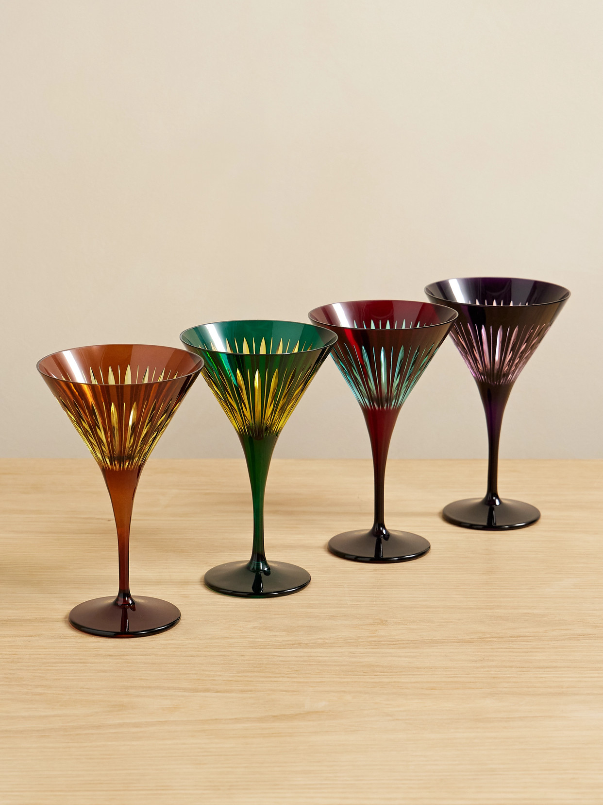 L'objet Prism Set Of Four Martini Glasses In Multi
