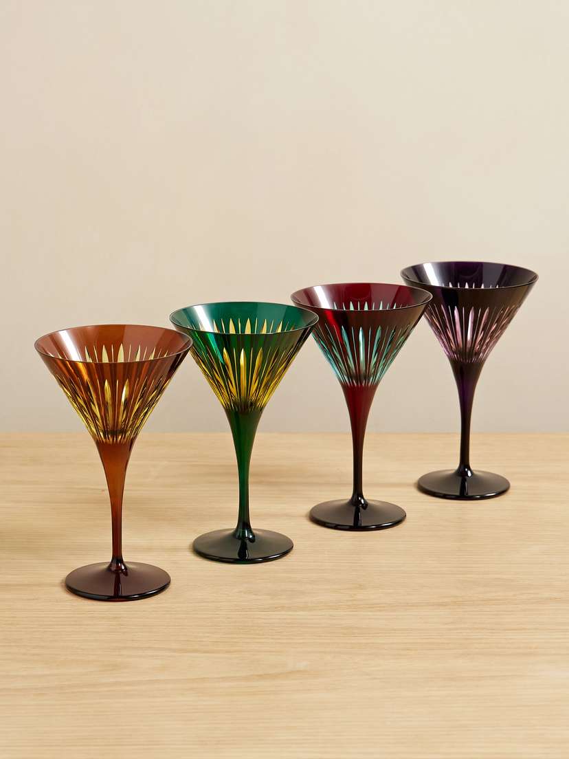L'Objet Prism Set Of Four Martini Glasses