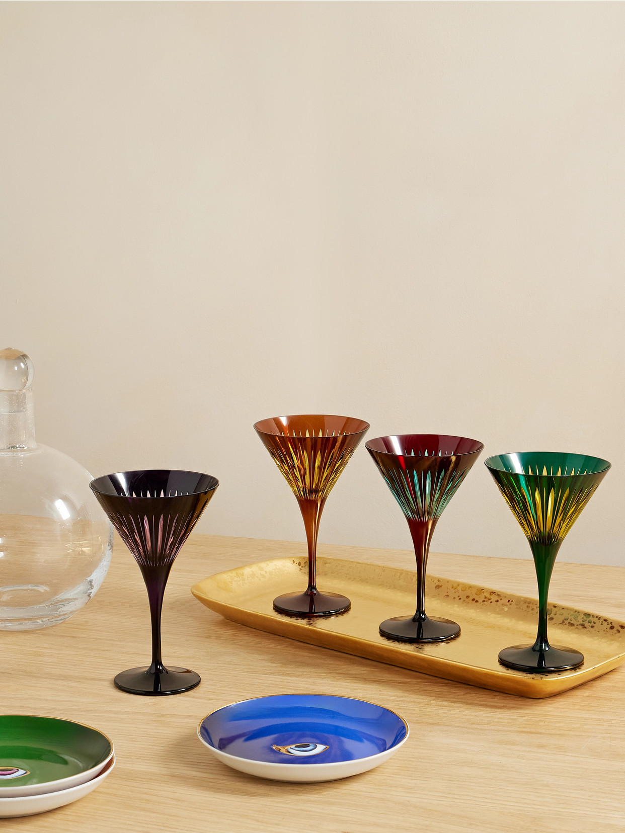 L'objet Prism Set Of Four Martini Glasses In Multi