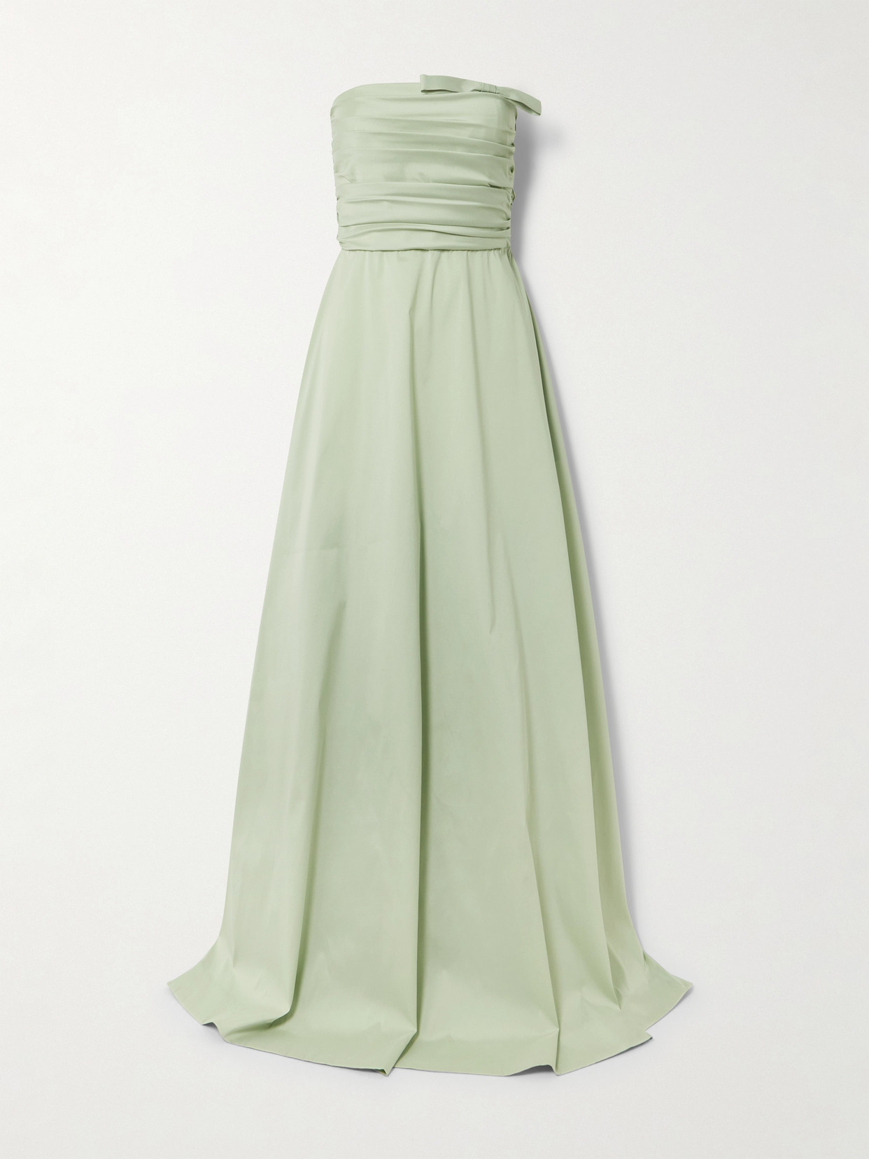 Bernadette Lucinda Strapless Bow-detailed Taffeta Gown In Green