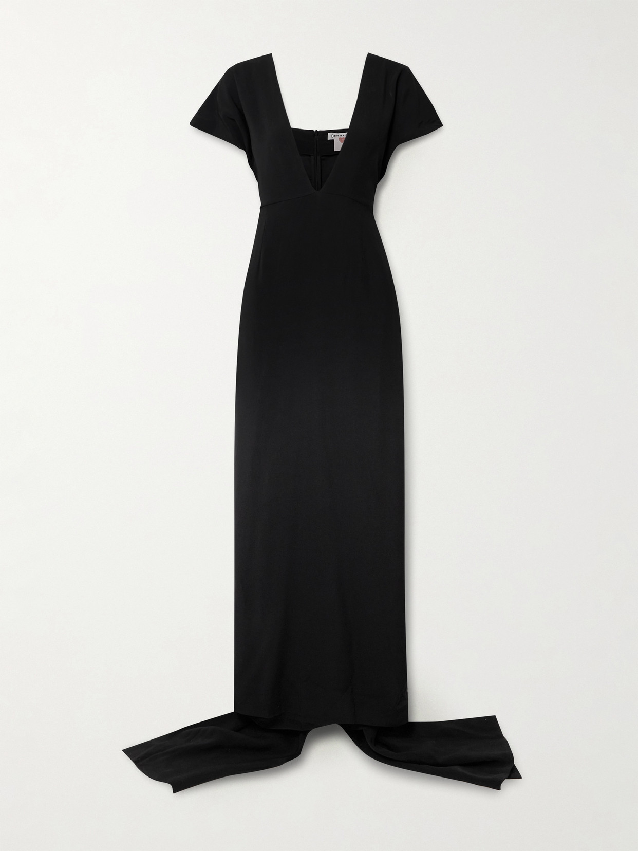 Bernadette Clara Draped Crepe Gown In Black
