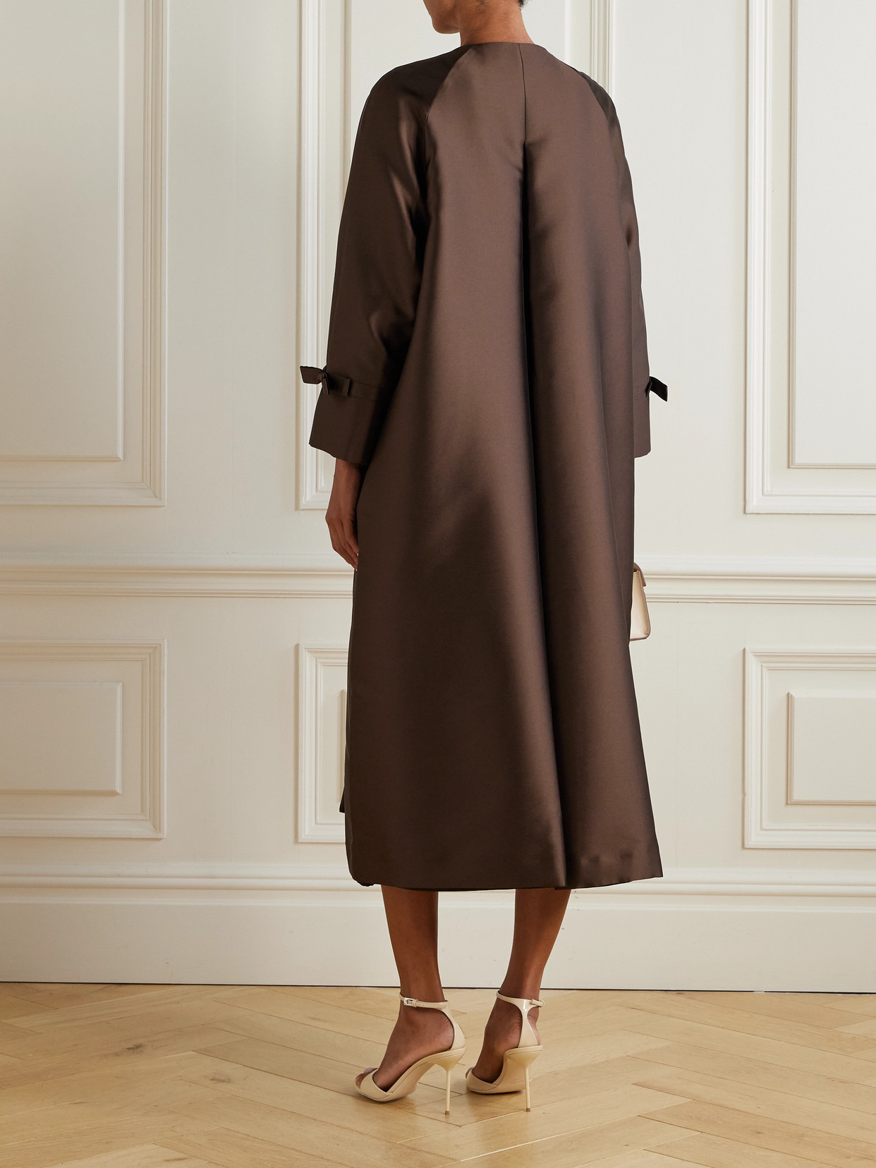 Bernadette David Satin-twill Coat In Brown
