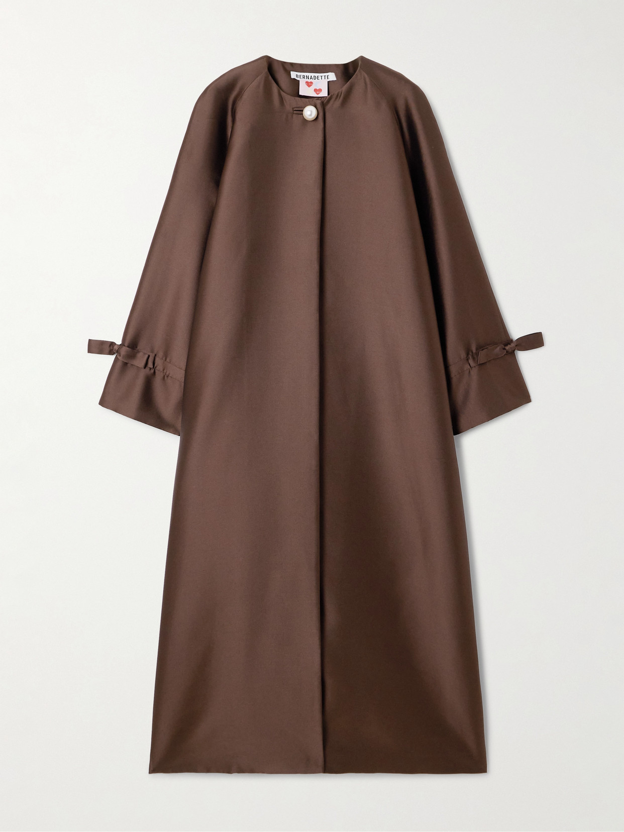 Bernadette David Satin-twill Coat In Brown