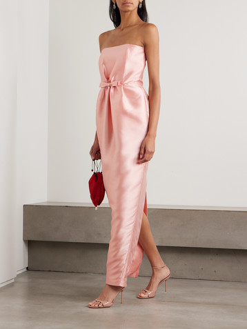 Bernadette Lenette strapless bow-detailed taffeta gown