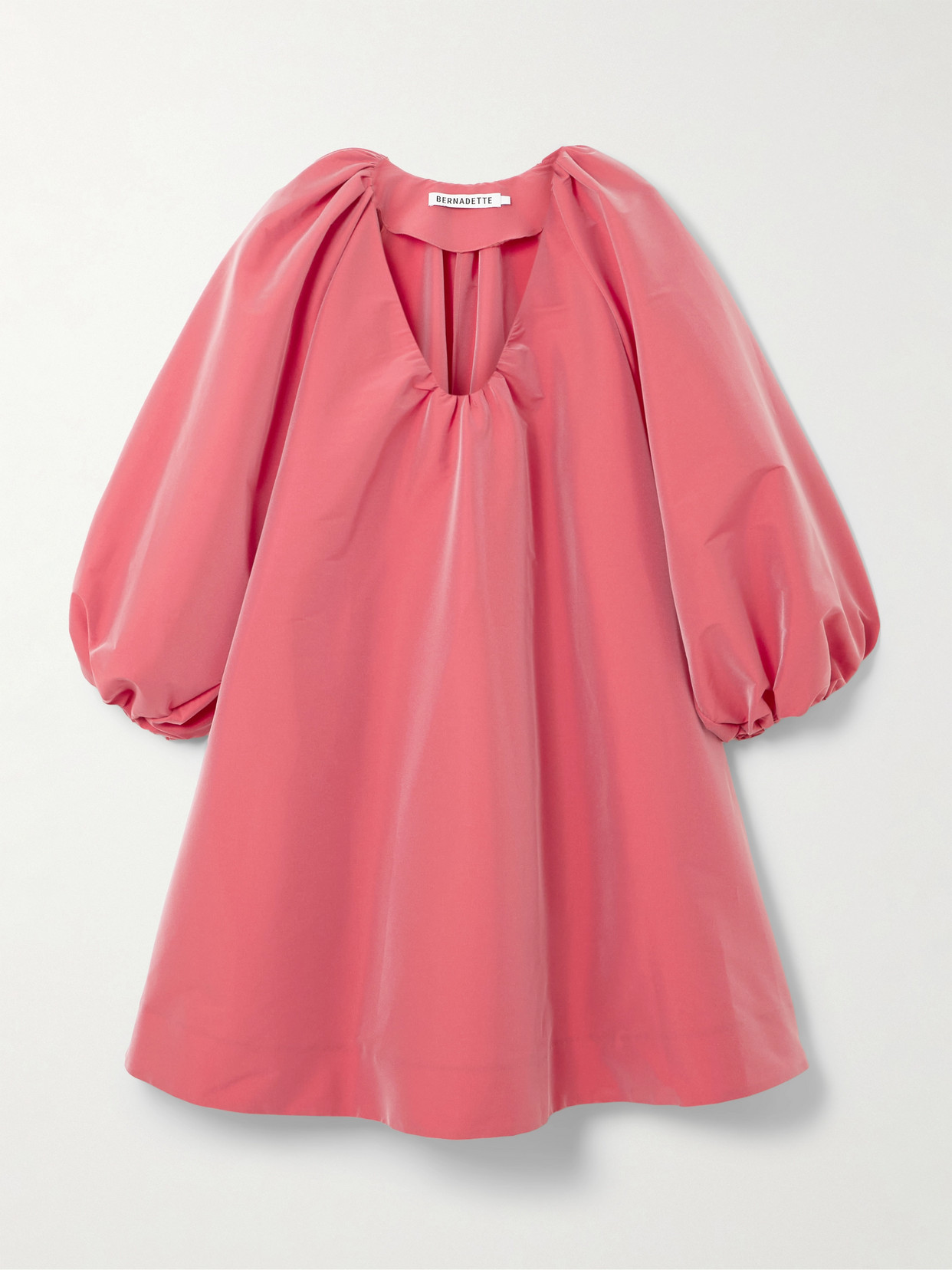 Bernadette George Gathered Taffeta Mini Dress In Pink