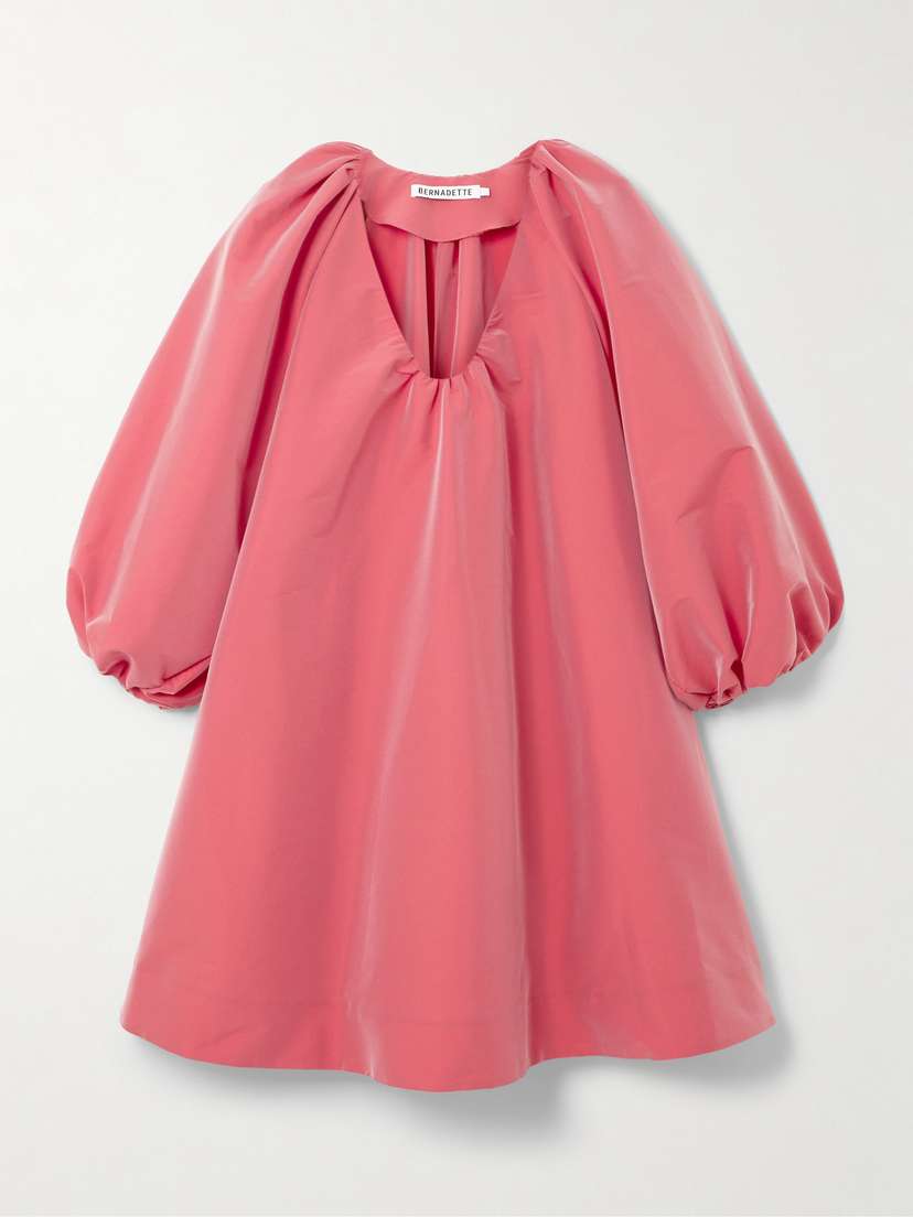 BERNADETTE George Gathered Taffeta Mini Dress