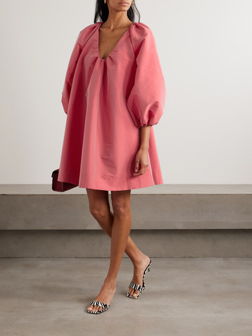 Bernadette George gathered taffeta mini dress