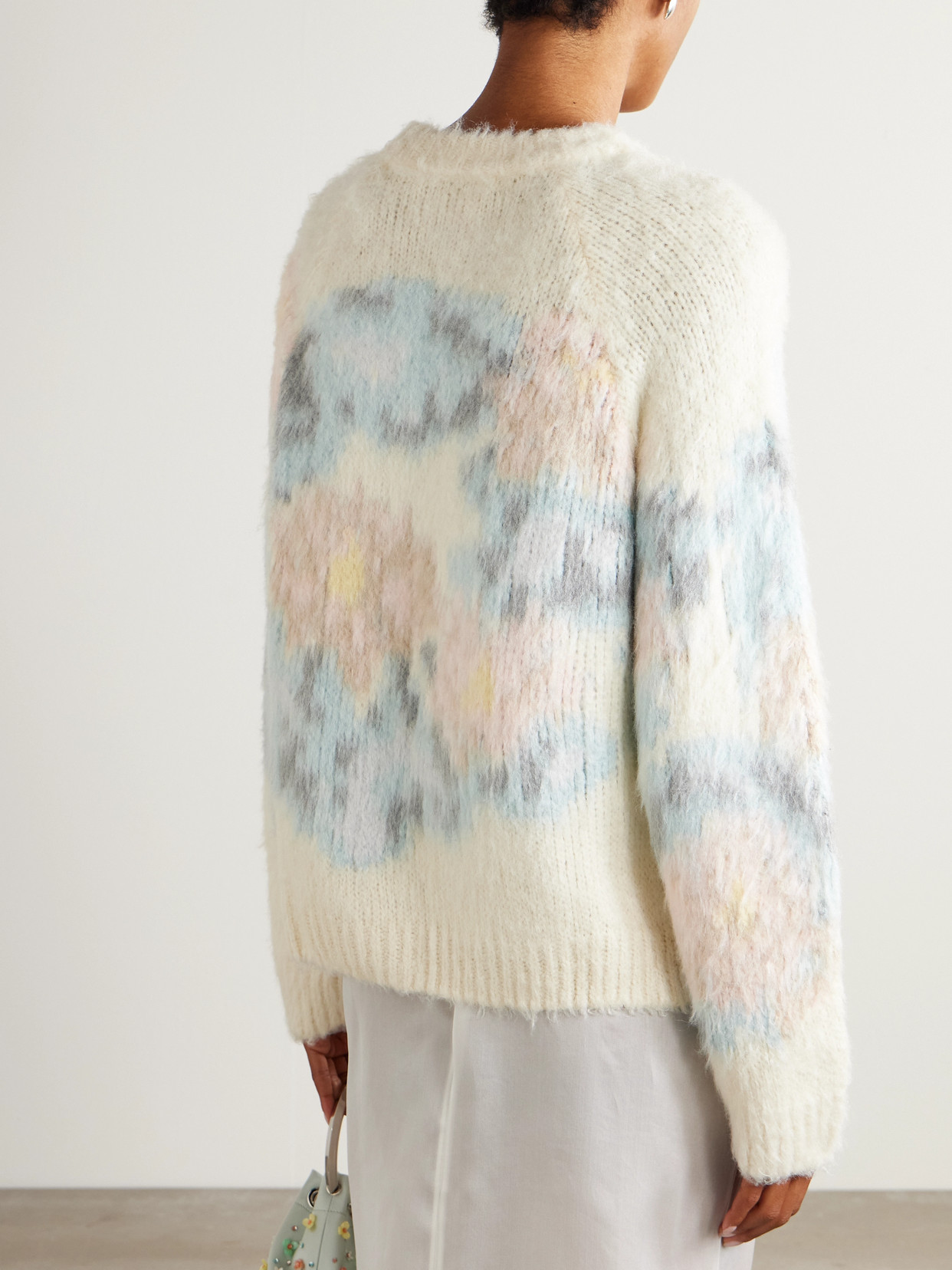 Bernadette Intarsia Brushed-silk Sweater In Multi