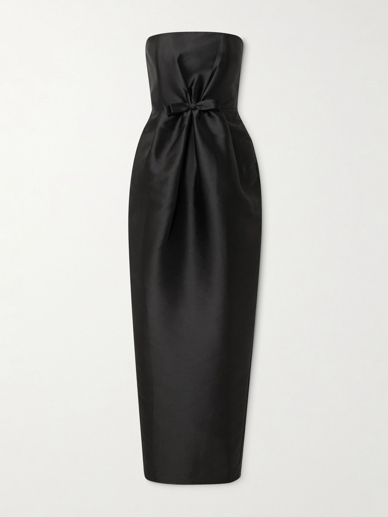 Bernadette Lenette Strapless Bow-detailed Taffeta Gown In Black