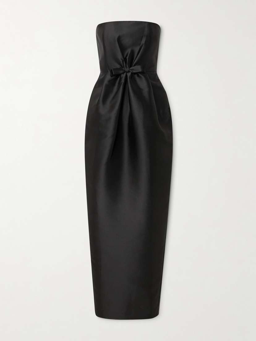 BERNADETTE Lenette Strapless Bow-detailed Taffeta Gown