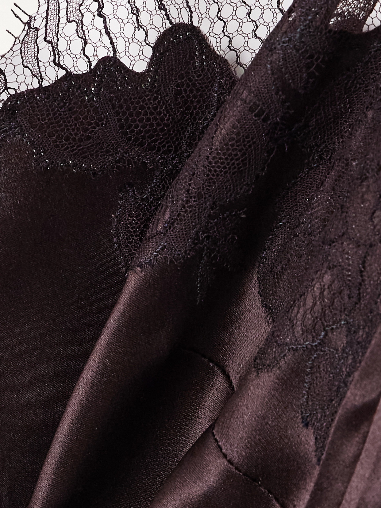 Carine Gilson Lace-trimmed Silk-satin Camisole In Brown