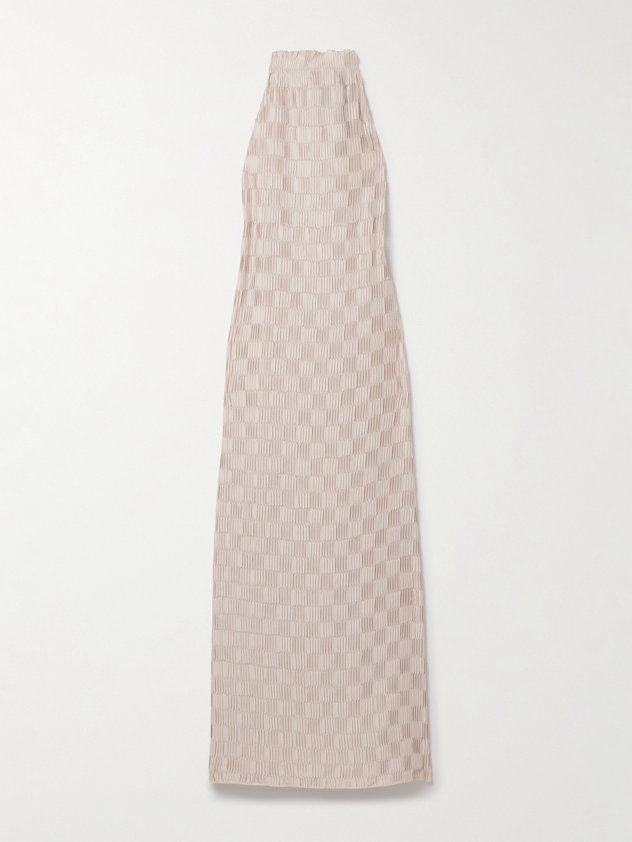Dima Ayad Plissé-satin Maxi Dress