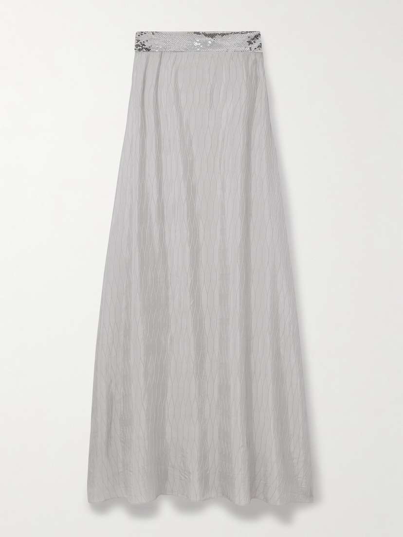 Dima Ayad Strapless Sequin-embellished Cloqué Gown