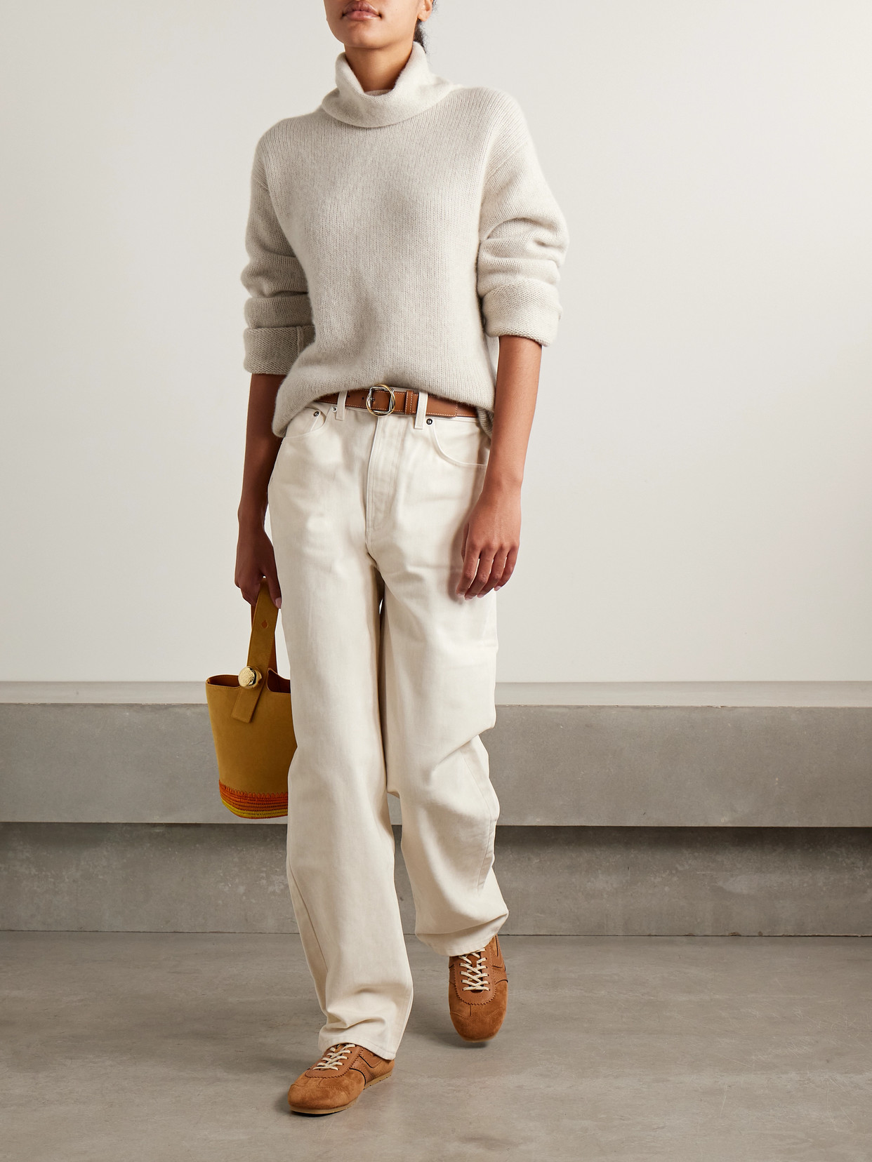 The Elder Statesman Cashmere Turtleneck Sweater In Neutral