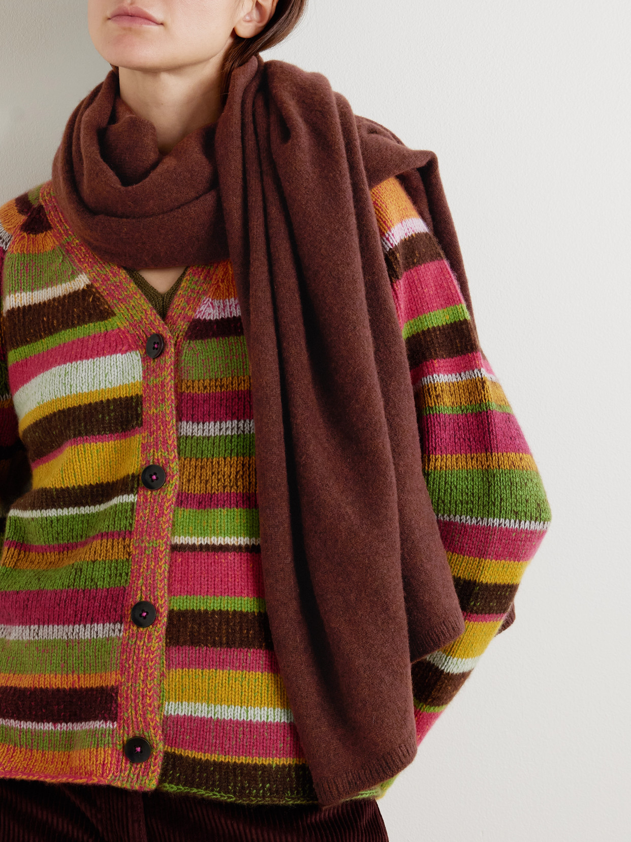 The Elder Statesman Tranquility Cashmere Scarf In Brown