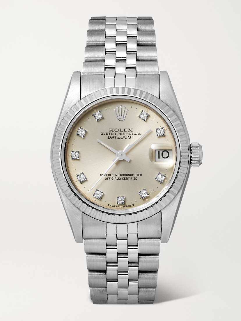Stephanie Windsor + Rolex Pre-owned 1991 Oyster Perpetual Datejust Automatic 31mm Stainless Steel, 18-karat White Gold And Diamond Watch, Ref. No. 68274g