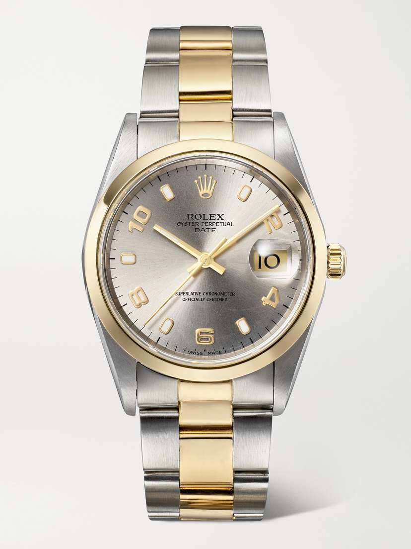 Stephanie Windsor + Rolex Pre-owned 1998 Oyster Perpetual Date Automatic 34mm 18-karat Gold And Stainless Steel Watch, Ref. No. 15203