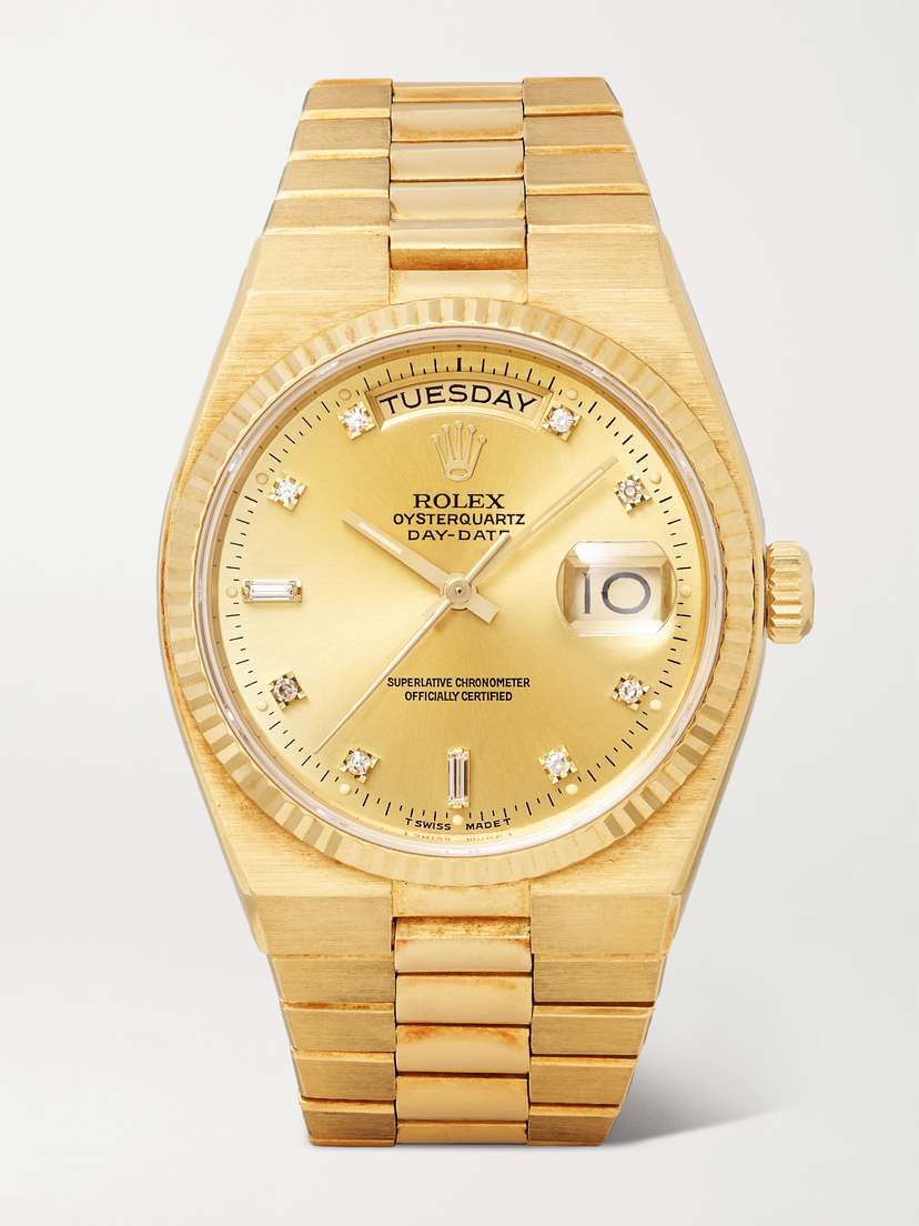 Stephanie Windsor + Rolex Vintage 1982 Day-date Oysterquartz 36mm 18-karat Gold Watch, Ref. No. 11797