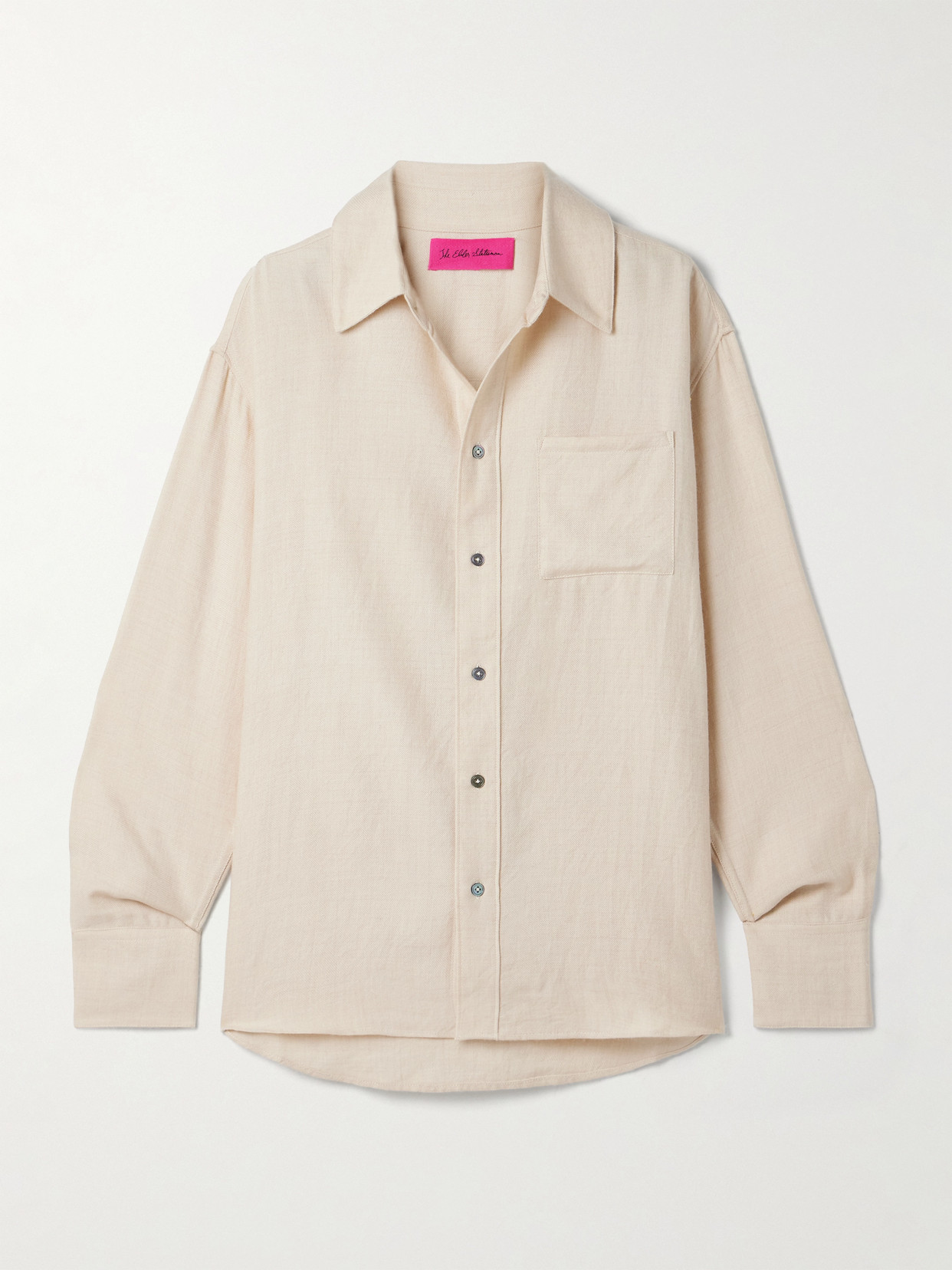 The Elder Statesman Wool And Cashmere-blend Twill Shirt In Neutral
