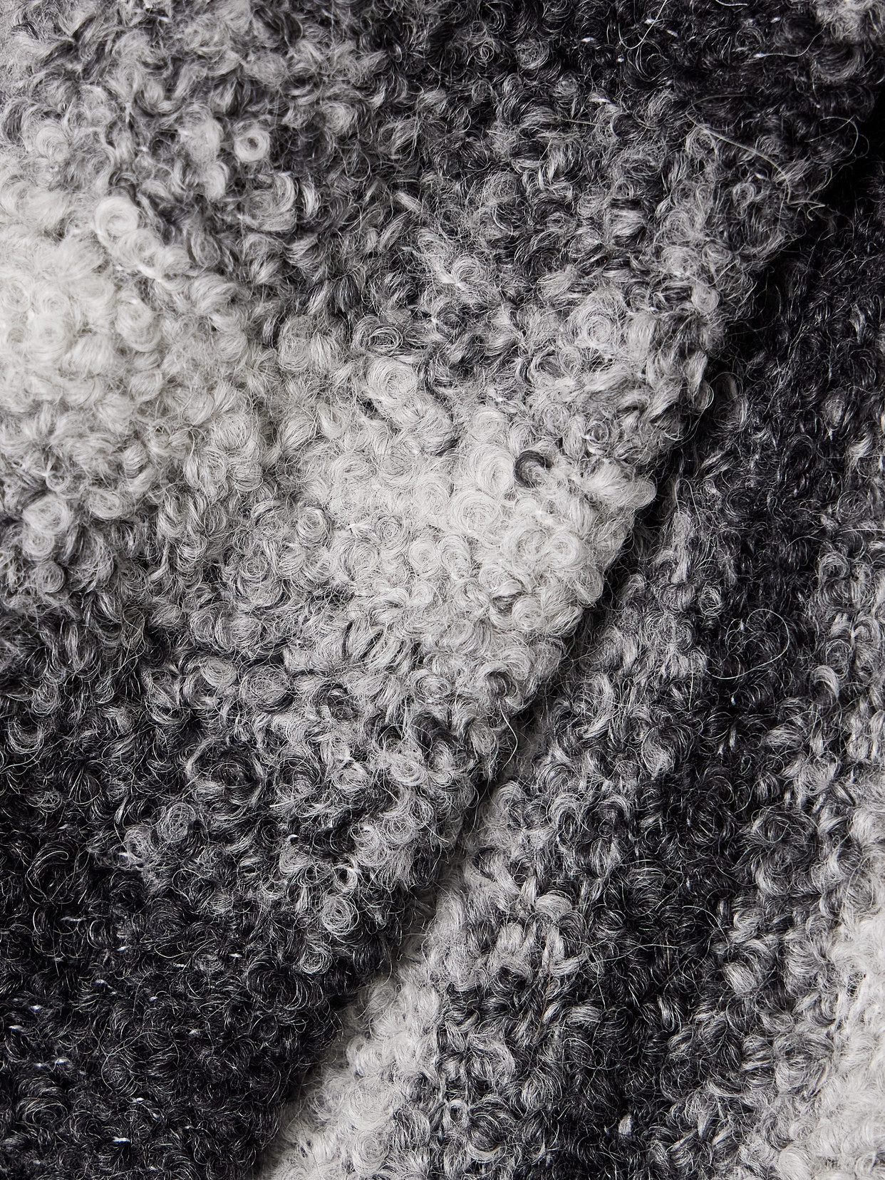 The Elder Statesman Rover Alpaca Boucle Robe Black Gradient In Black