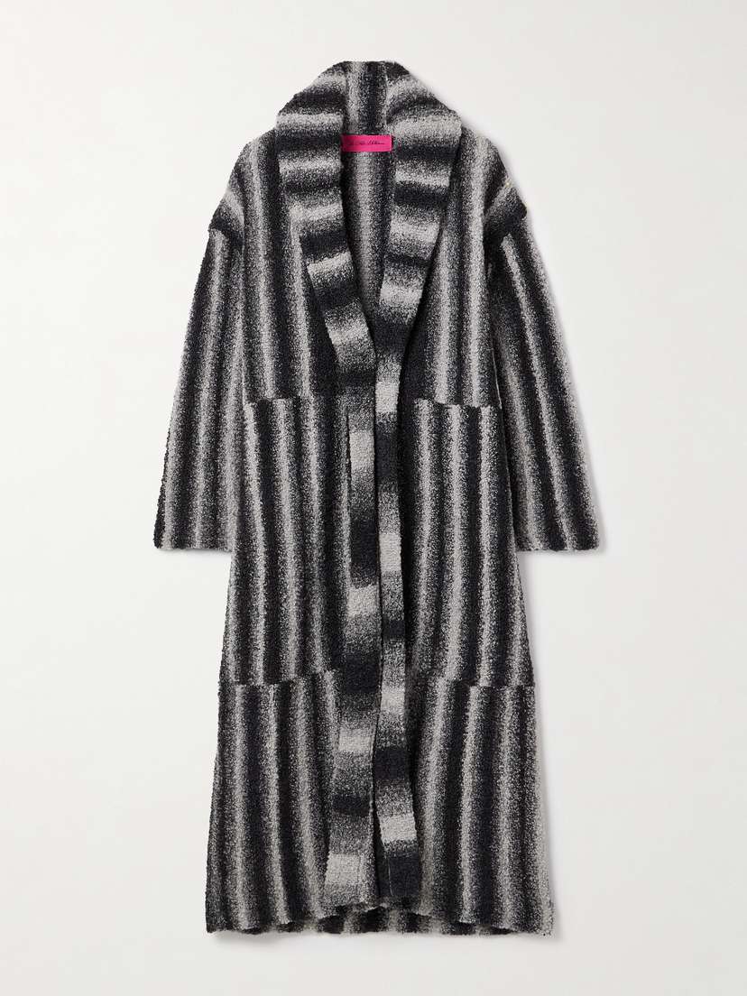 The Elder Statesman Rover Striped Alpaca-blend Bouclé Robe
