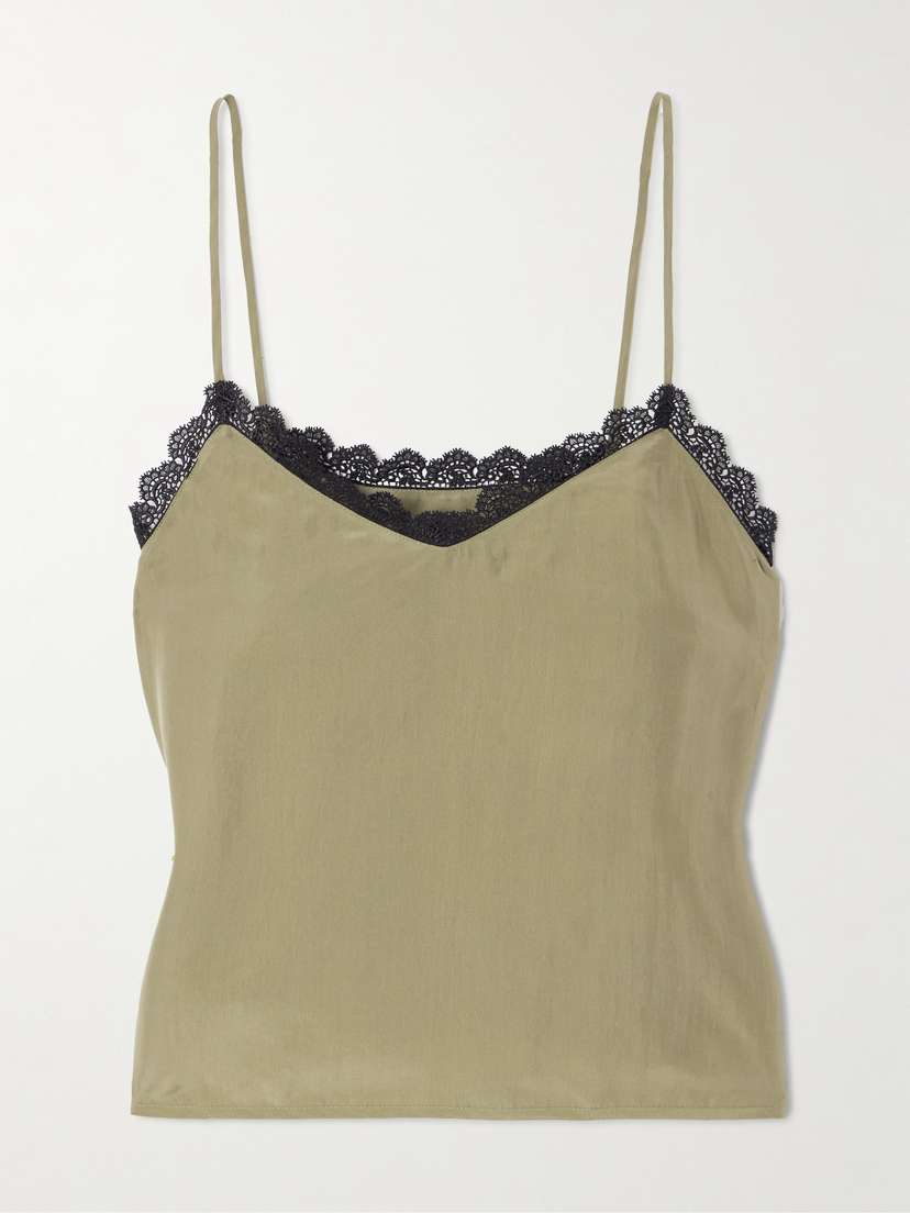 Our Legacy + Emporio Armani Camiciola Lace-trimmed Silk Camisole