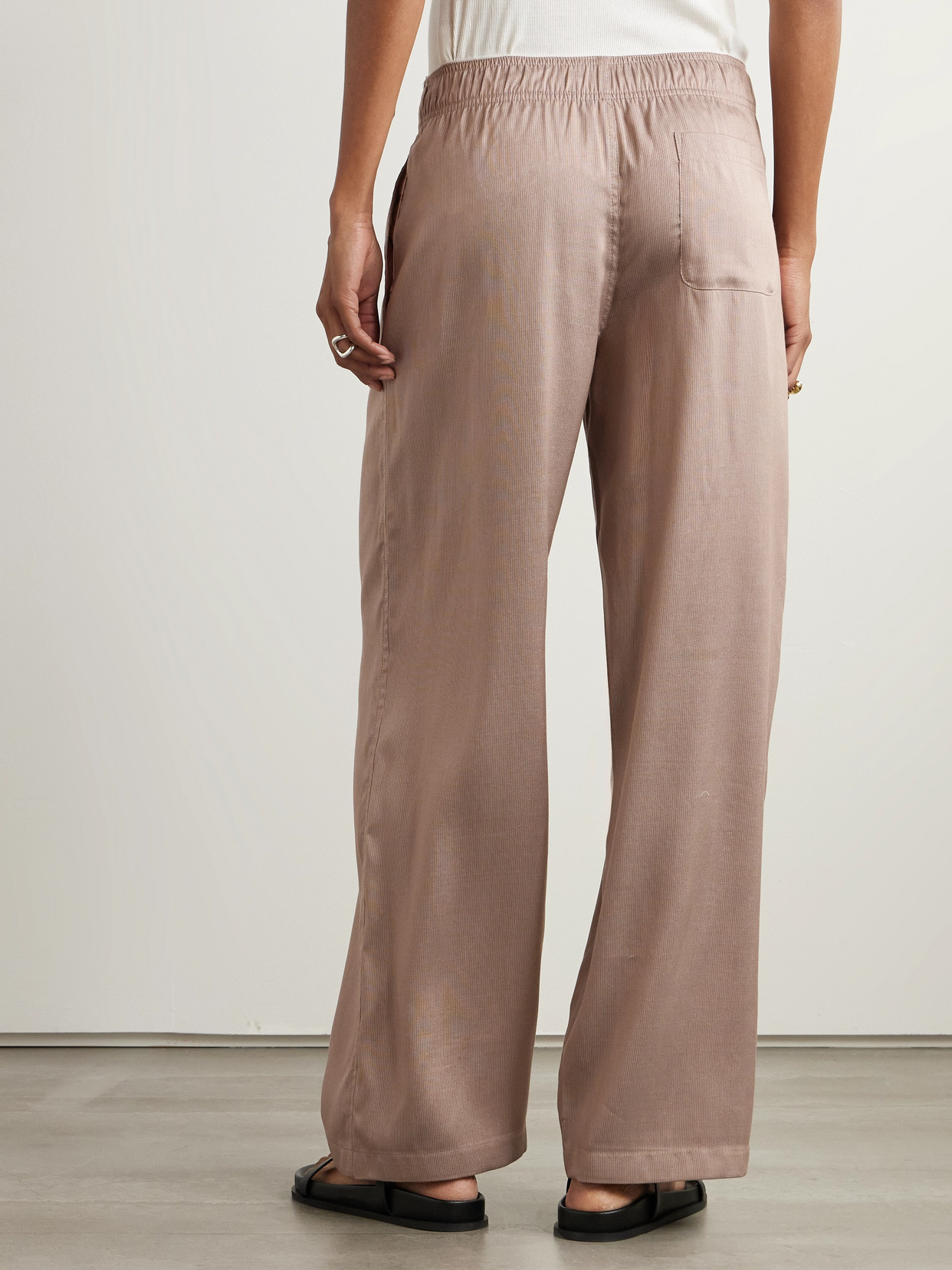 Our Legacy + Emporio Armani Salone Lyocell And Silk-blend Wide-leg Pants In Brown