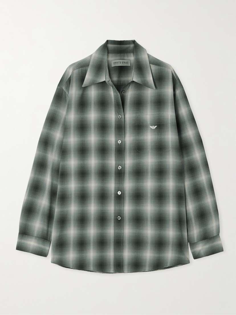 Our Legacy + Emporio Armani Preziosa Oversized Checked Recycled Woven Shirt