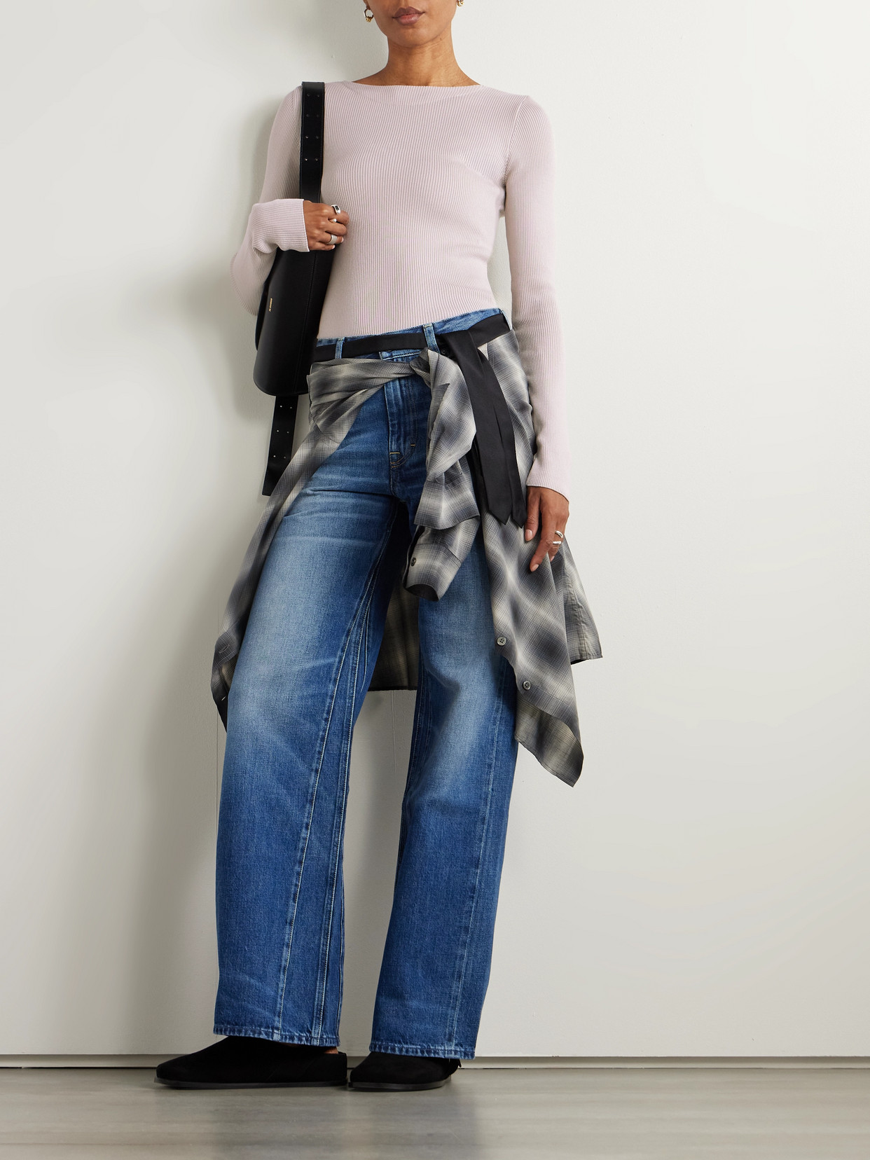 Our Legacy + Emporio Armani Stretto Ribbed Cotton And Silk-blend Sweater
