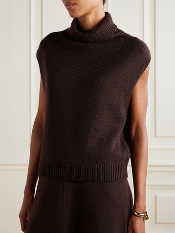 Allude Wool and cashmere-blend turtleneck tank