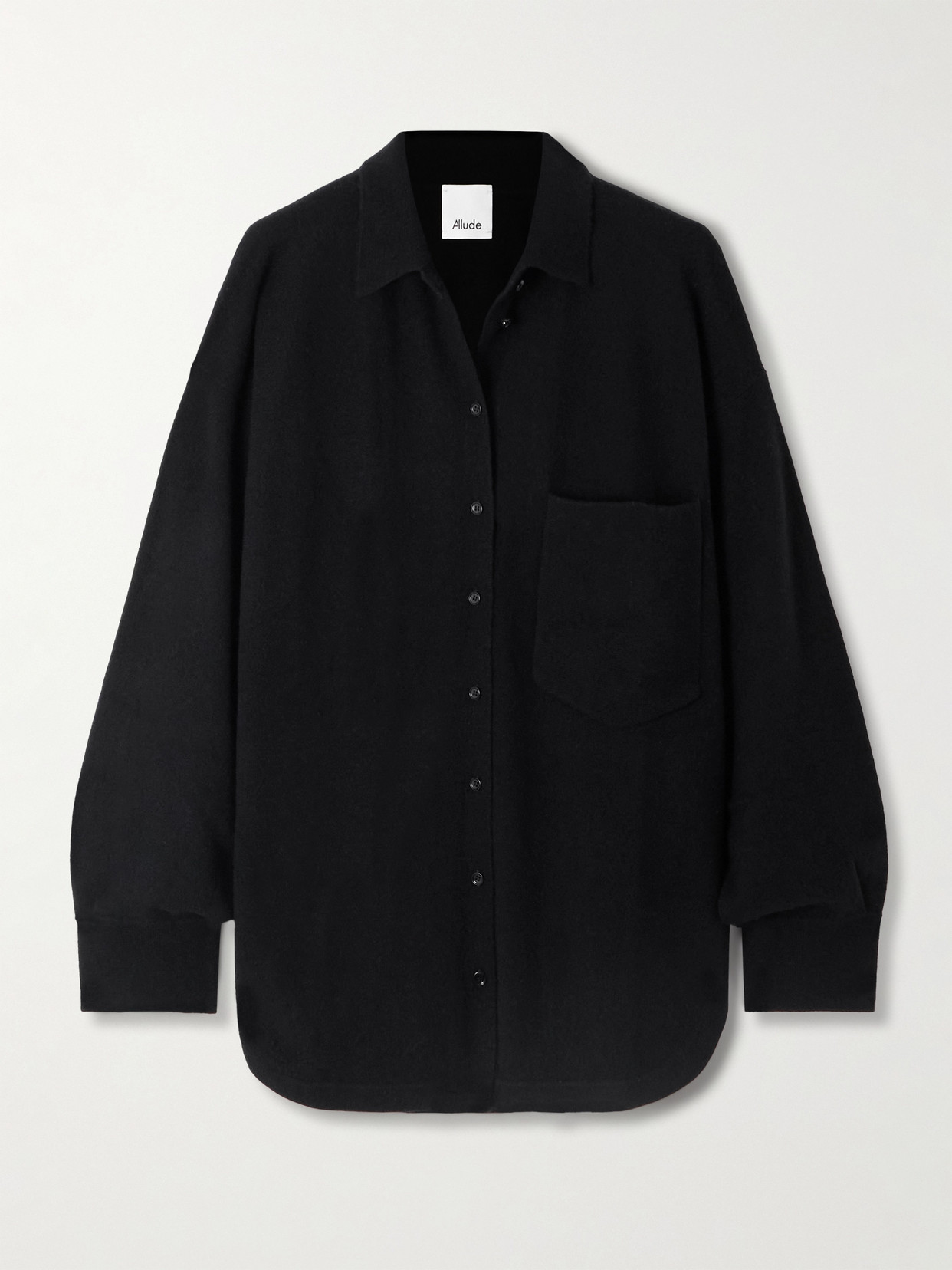 Allude Wool And Cashmere-blend Cardigan In Black