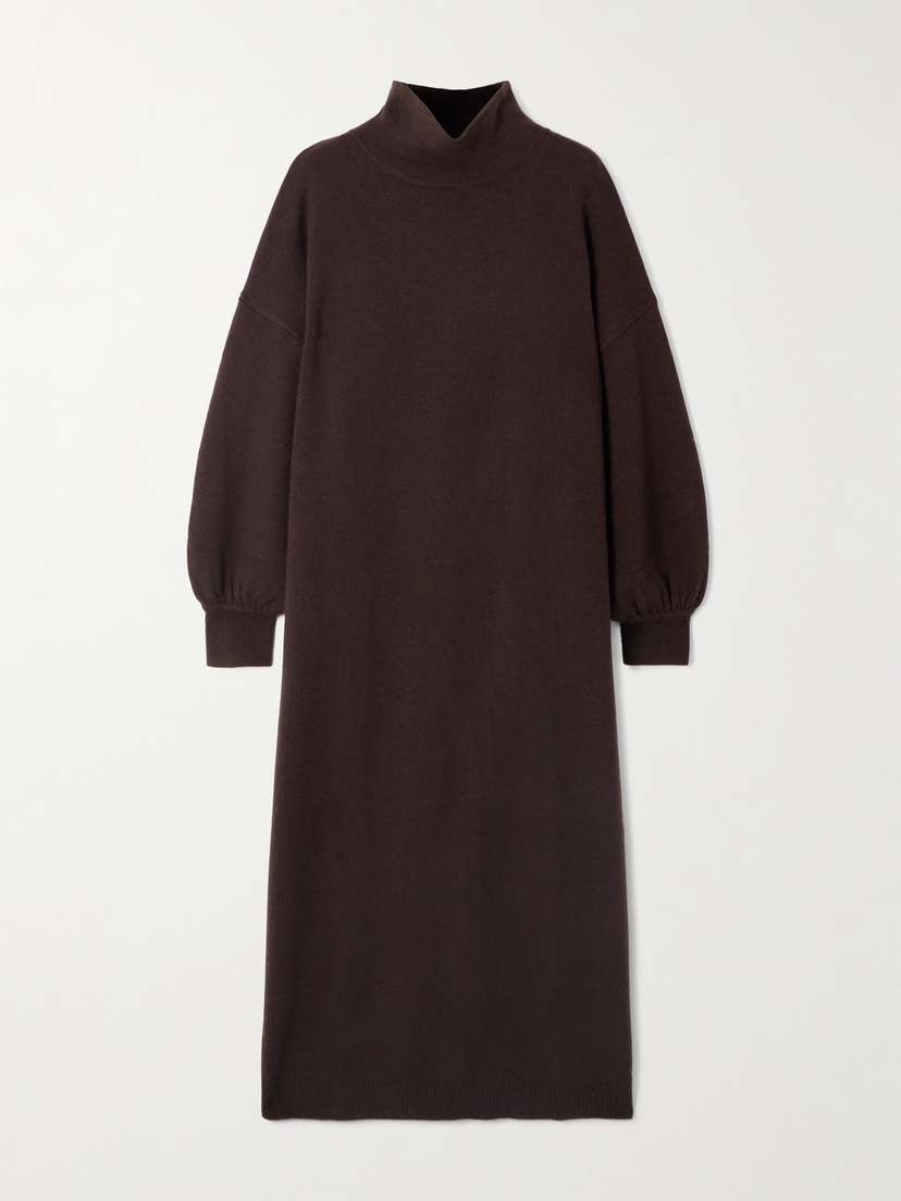 Allude Wool And Cashmere-blend Turtleneck Maxi Dress
