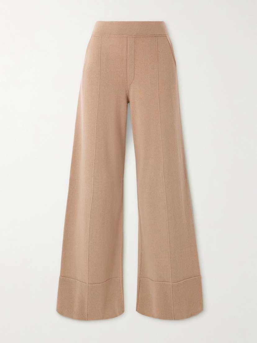 Allude Wool And Cashmere-blend Wide-leg Pants