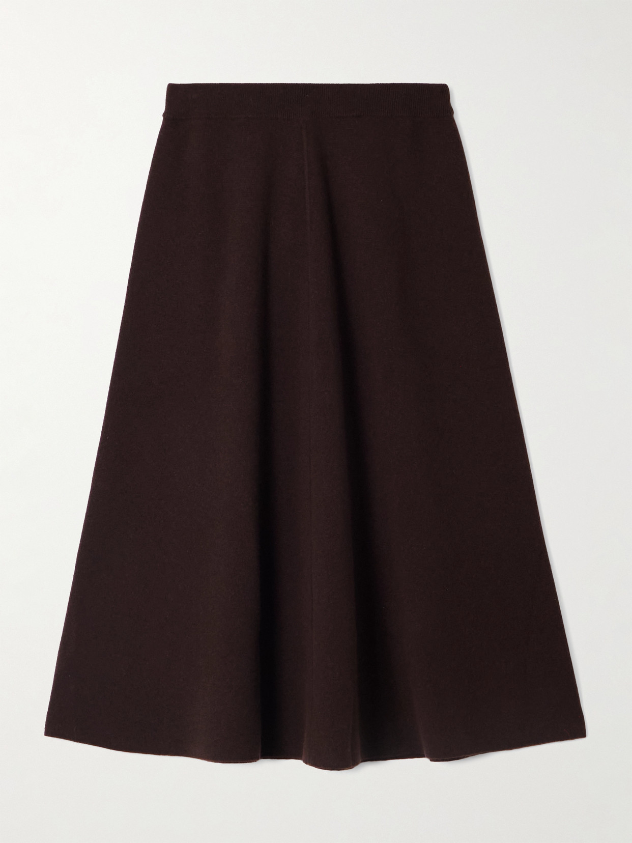 Allude Wool And Cashmere-blend Midi Skirt In Burgundy