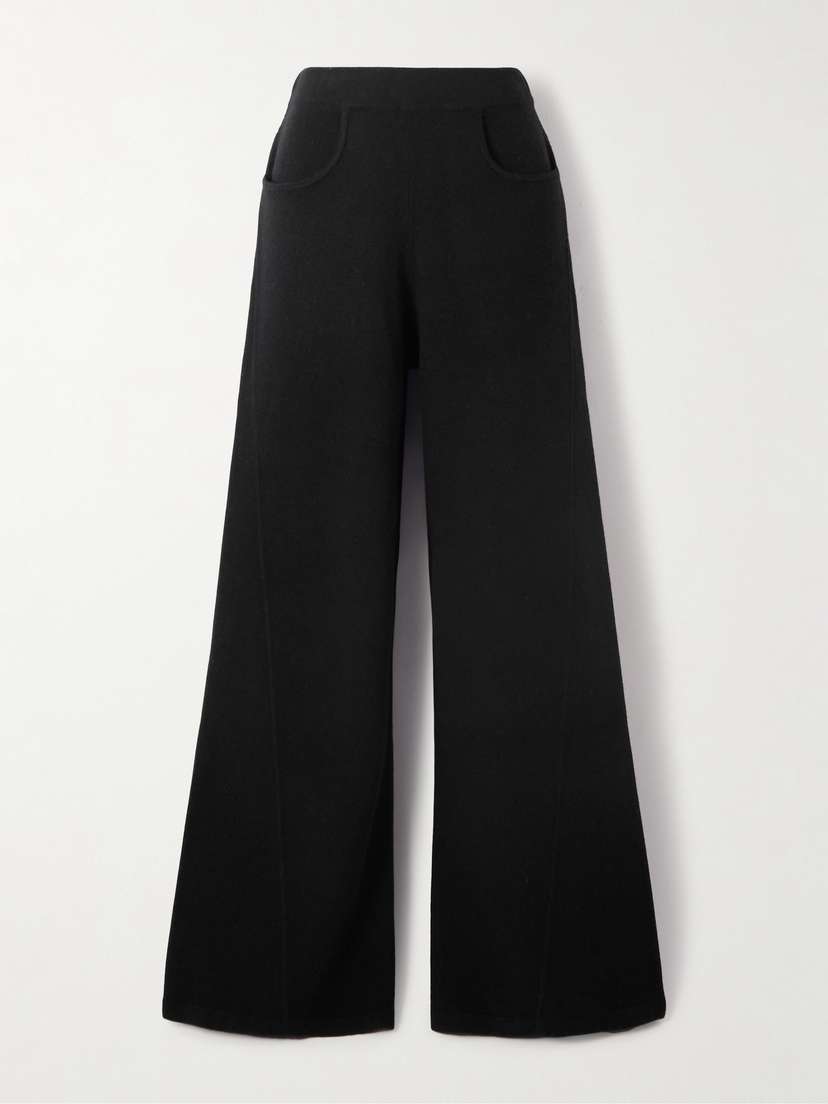 Allude Wool And Cashmere-blend Wide-leg Pants