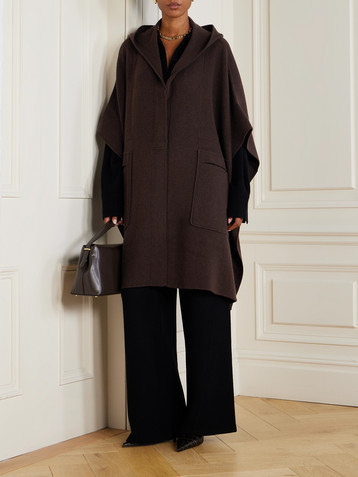 Allude Hooded wool and cashmere-blend cape