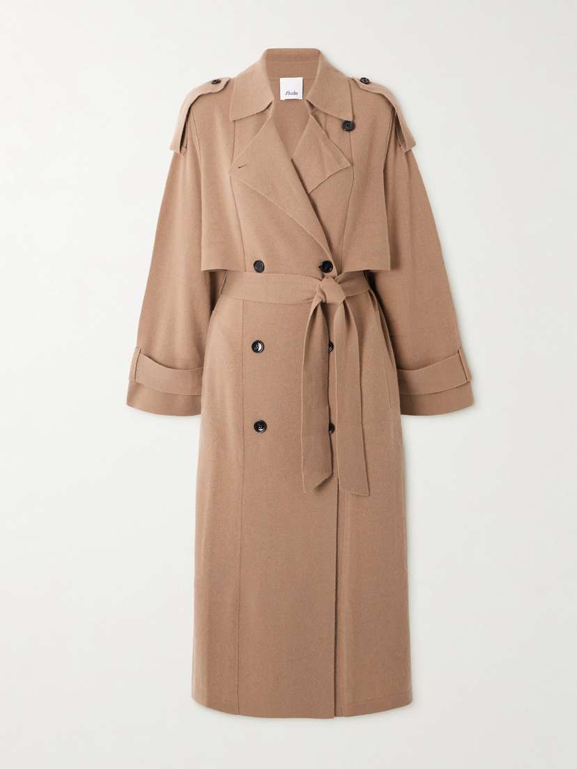Allude Double-breasted Wool And Cashmere-blend Trench