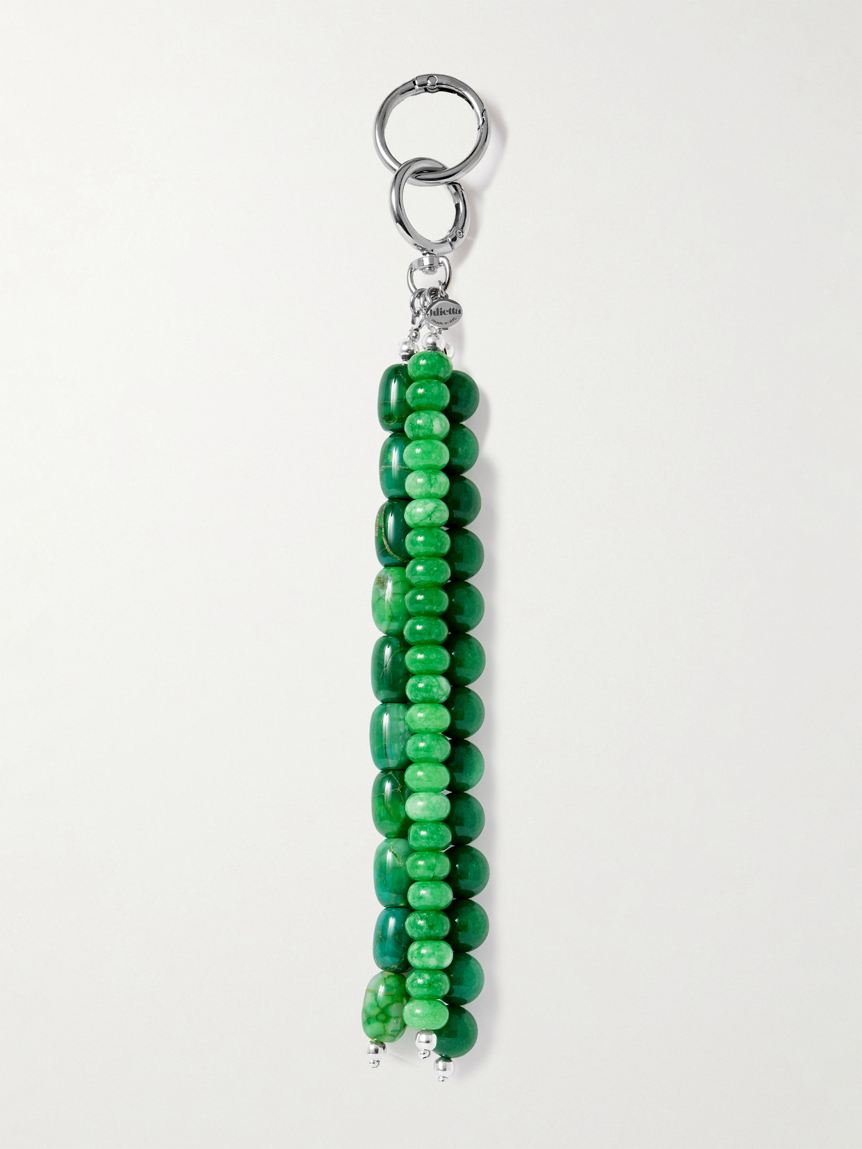 Julietta Silver-tone And Resin Bag Charm In Green